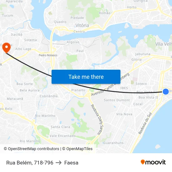 Rua Belém, 718-796 to Faesa map