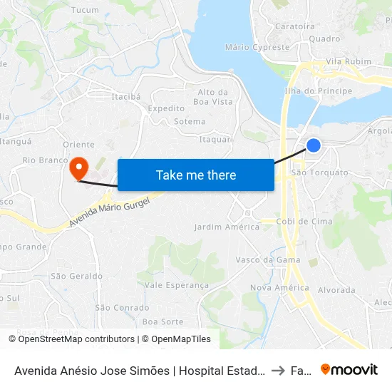 Avenida Anésio Jose Simões | Hospital Estadual De Vila Velha to Faesa map