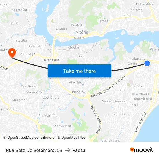 Rua Sete De Setembro, 59 to Faesa map
