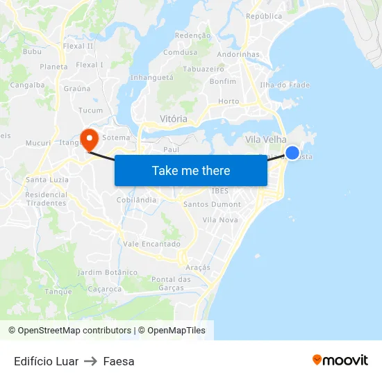 Edifício Luar to Faesa map