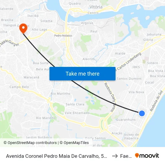 Avenida Coronel Pedro Maia De Carvalho, 510-534 to Faesa map