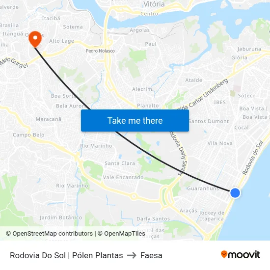 Rodovia Do Sol | Pólen Plantas to Faesa map