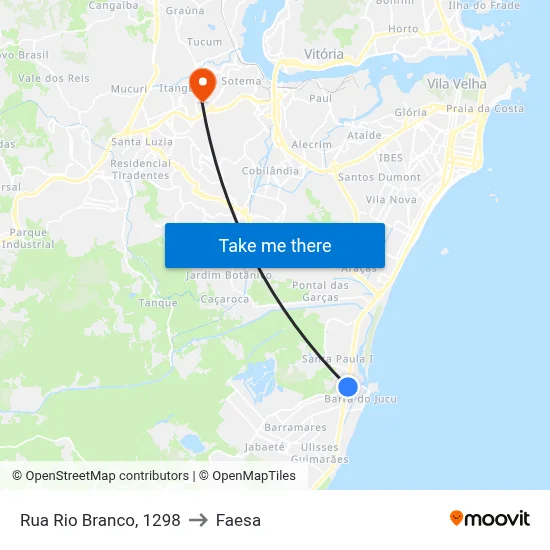Rua Rio Branco, 1298 to Faesa map