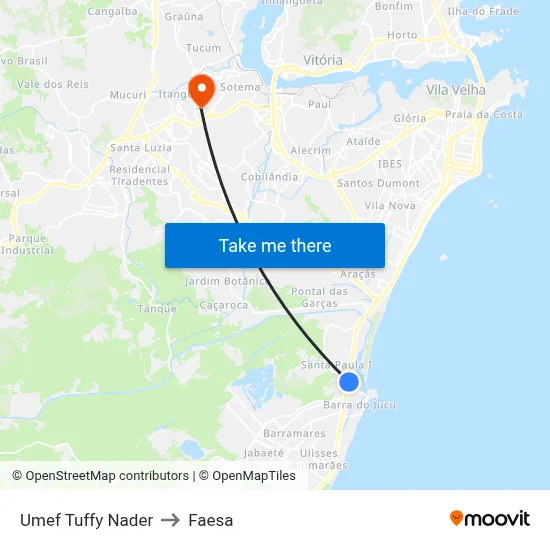 Umef Tuffy Nader to Faesa map