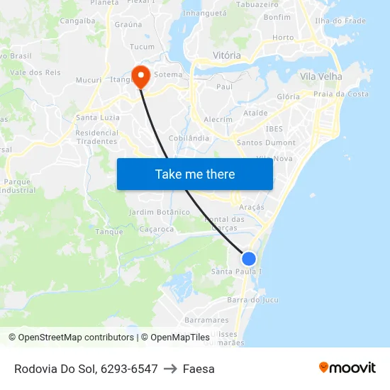 Rodovia Do Sol, 6293-6547 to Faesa map