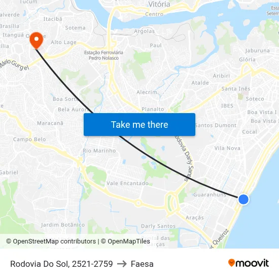Rodovia Do Sol, 2521-2759 to Faesa map