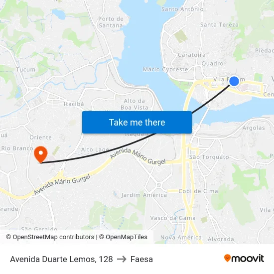 Avenida Duarte Lemos, 128 to Faesa map