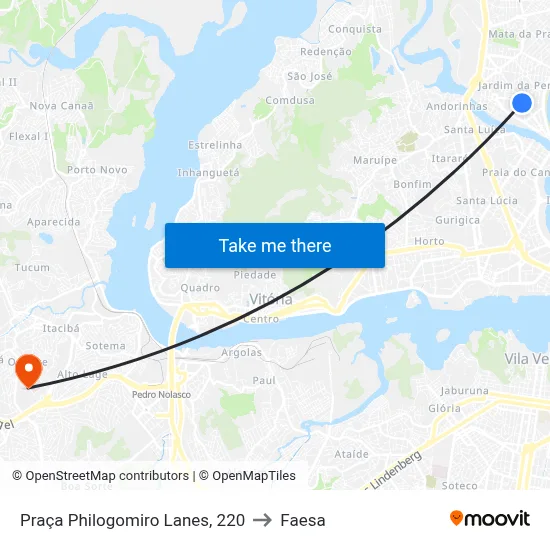 Praça Philogomiro Lanes, 220 to Faesa map