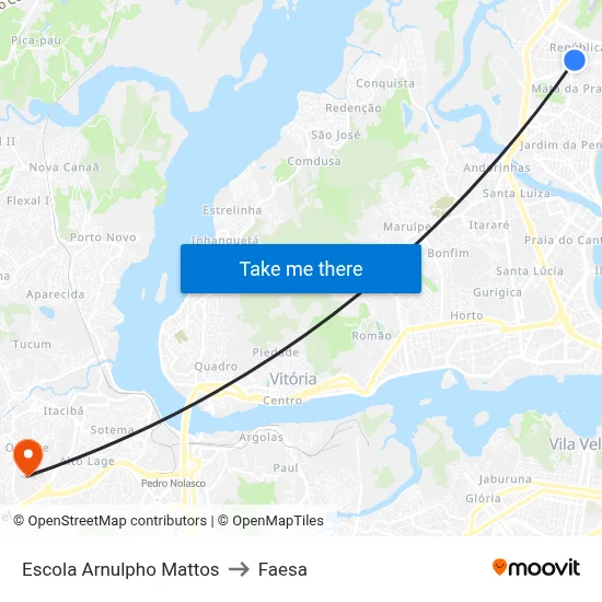 Escola Arnulpho Mattos to Faesa map