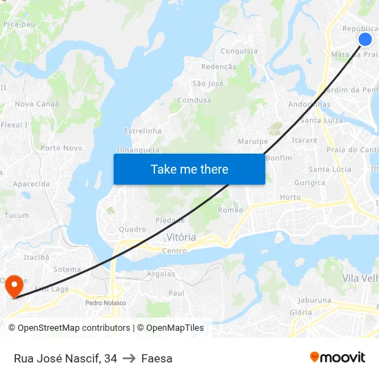 Rua José Nascif, 34 to Faesa map