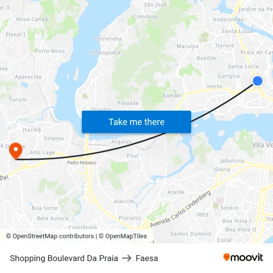 Shopping Boulevard Da Praia to Faesa map