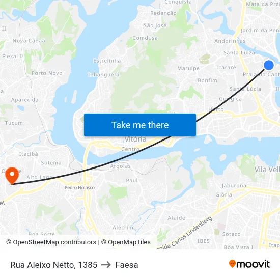 Rua Aleixo Netto, 1385 to Faesa map