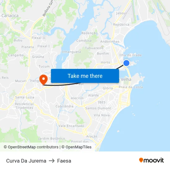 Curva Da Jurema to Faesa map