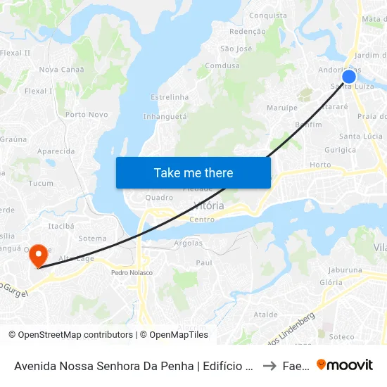 Avenida Nossa Senhora Da Penha | Edifício Luziane to Faesa map