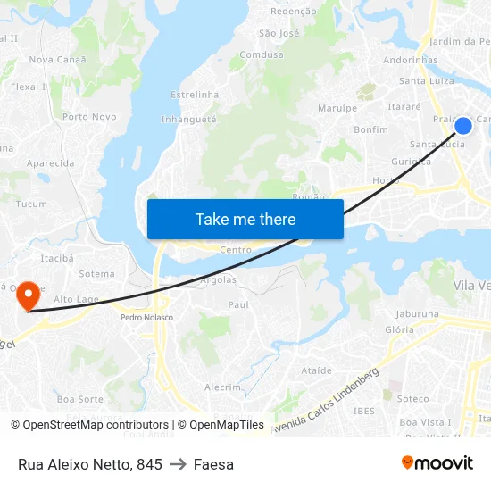 Rua Aleixo Netto, 845 to Faesa map