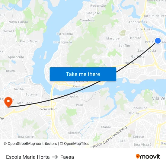 Escola Maria Horta to Faesa map