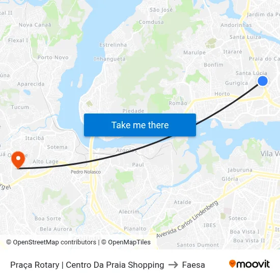 Praça Rotary | Centro Da Praia Shopping to Faesa map