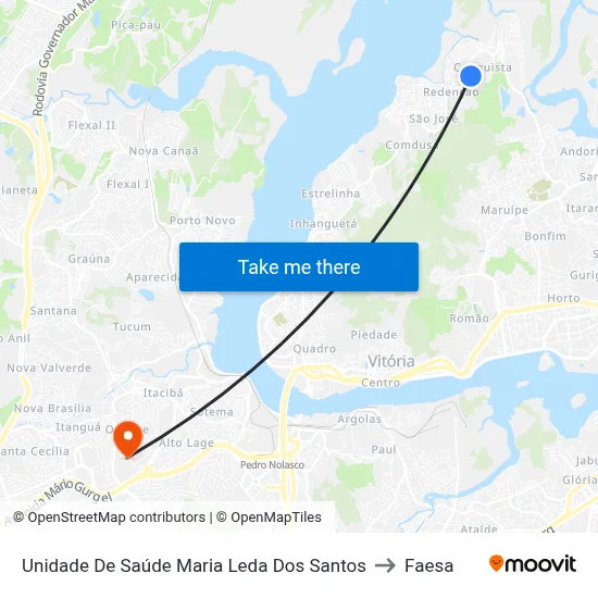 Unidade De Saúde Maria Leda Dos Santos to Faesa map