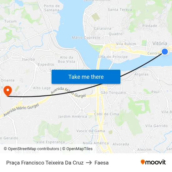 Praça Francisco Teixeira Da Cruz to Faesa map