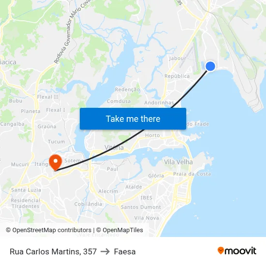 Rua Carlos Martins, 357 to Faesa map