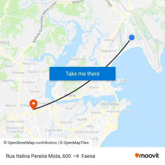 Rua Italina Pereira Mota, 600 to Faesa map