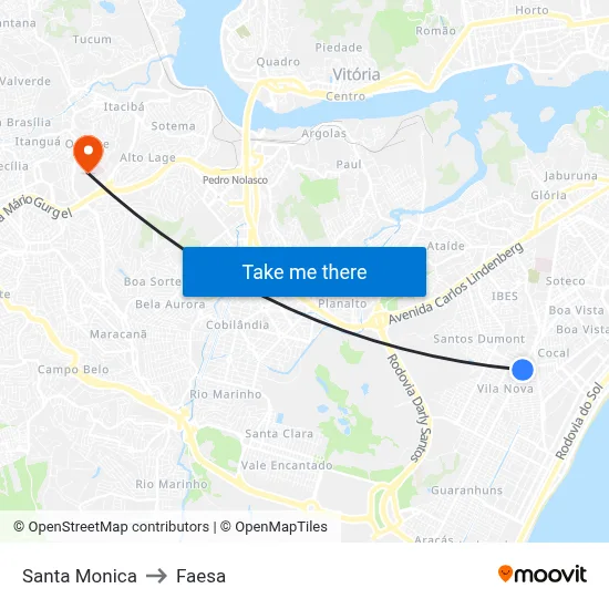 Santa Monica to Faesa map