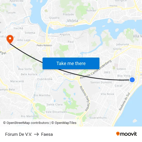 Fórum De V.V. to Faesa map