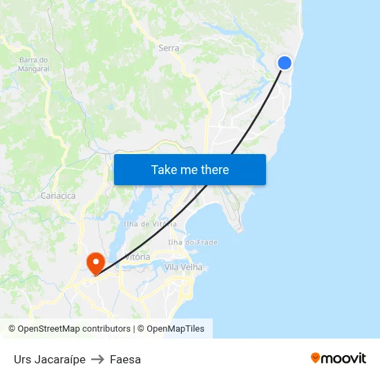 Urs Jacaraípe to Faesa map