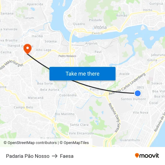 Padaria Pão Nosso to Faesa map