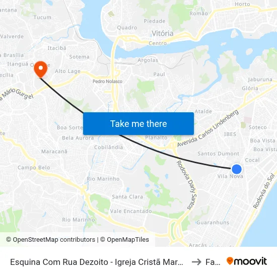 Esquina Com Rua Dezoito - Igreja Cristã Maranata / Santa Gula to Faesa map