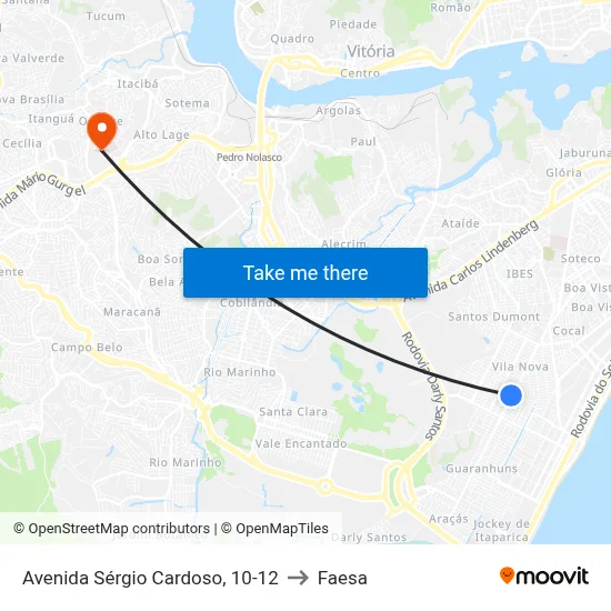 Avenida Sérgio Cardoso, 10-12 to Faesa map