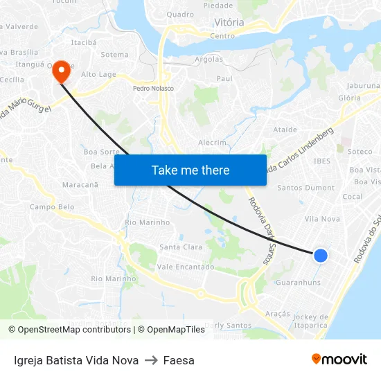 Igreja Batista Vida Nova to Faesa map