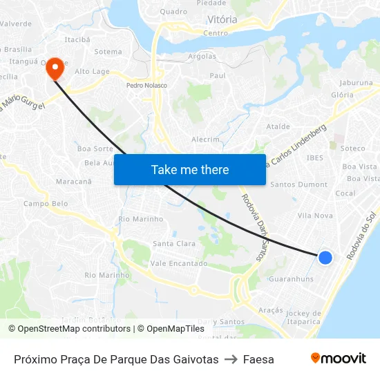 Próximo Praça De Parque Das Gaivotas to Faesa map