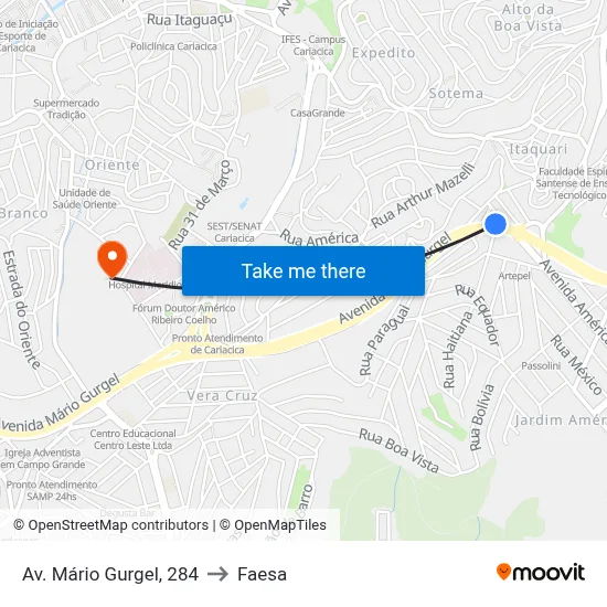 Av. Mário Gurgel, 284 to Faesa map