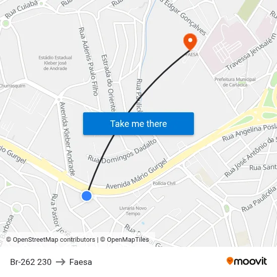 Br-262 230 to Faesa map