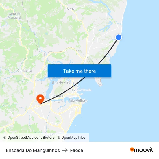 Enseada De Manguinhos to Faesa map