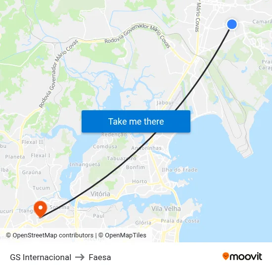 GS Internacional to Faesa map