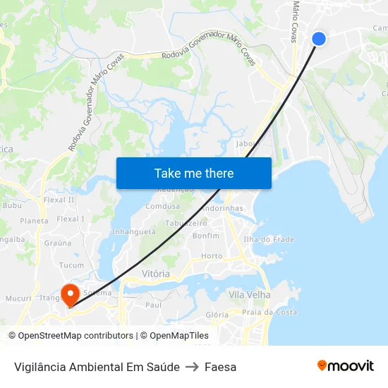 Vigilância Ambiental Em Saúde to Faesa map