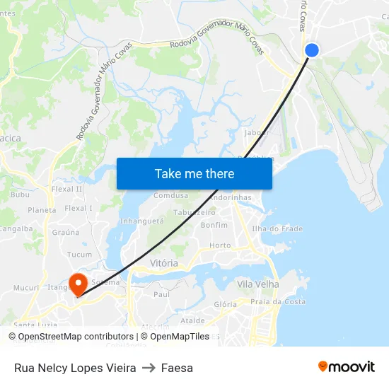 Rua Nelcy Lopes Vieira to Faesa map