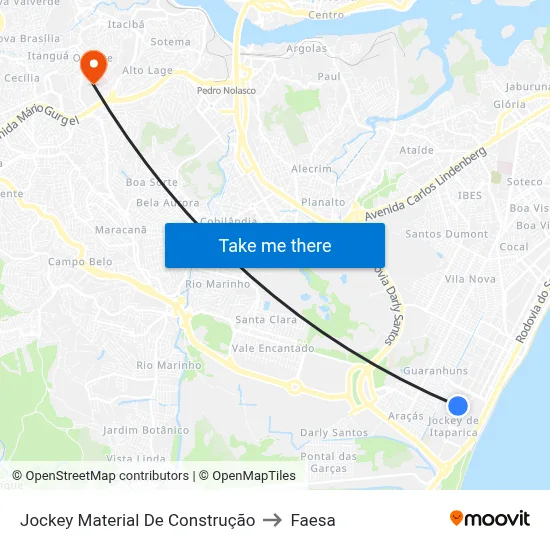 Jockey Material De Construção to Faesa map