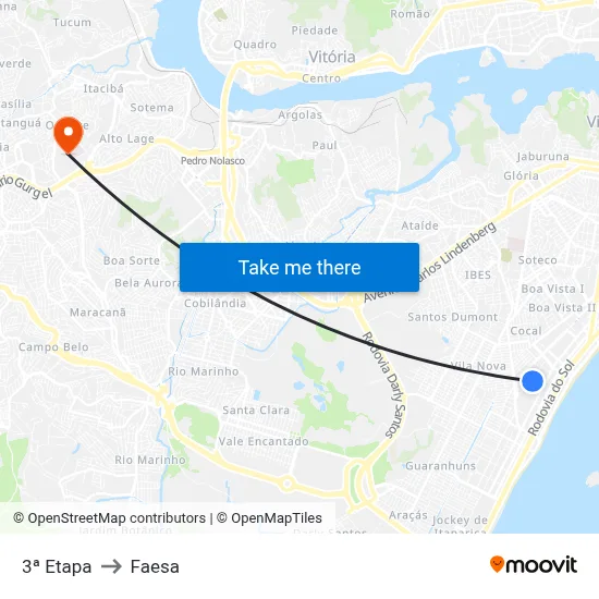 3ª Etapa to Faesa map
