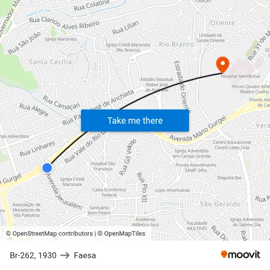 Br-262, 1930 to Faesa map