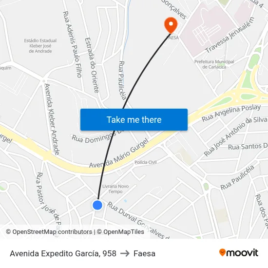 Avenida Expedito García, 958 to Faesa map