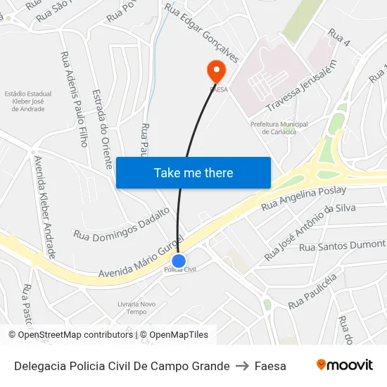 Delegacia Policia Civil De Campo Grande to Faesa map