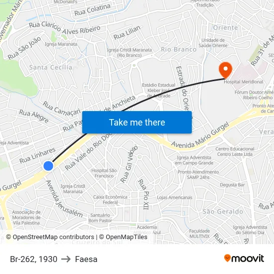 Br-262, 1930 to Faesa map