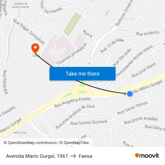 Avenida Mario Gurgel, 1961 to Faesa map