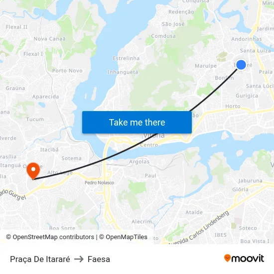 Praça De Itararé to Faesa map