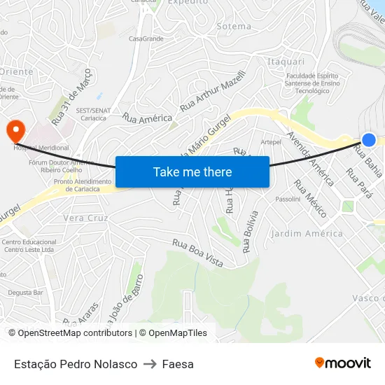 Estação Pedro Nolasco to Faesa map