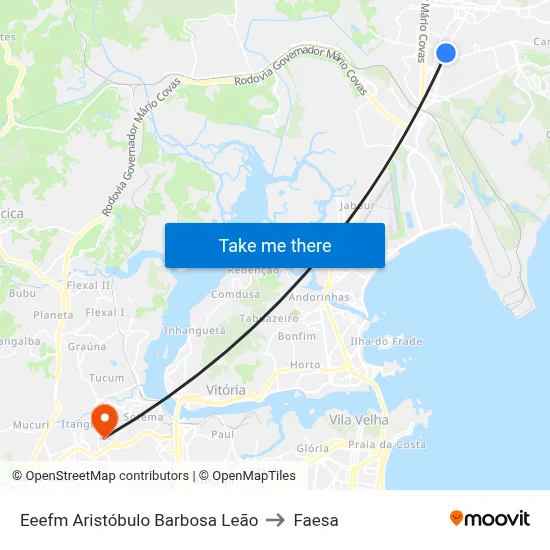 Eeefm Aristóbulo Barbosa Leão to Faesa map