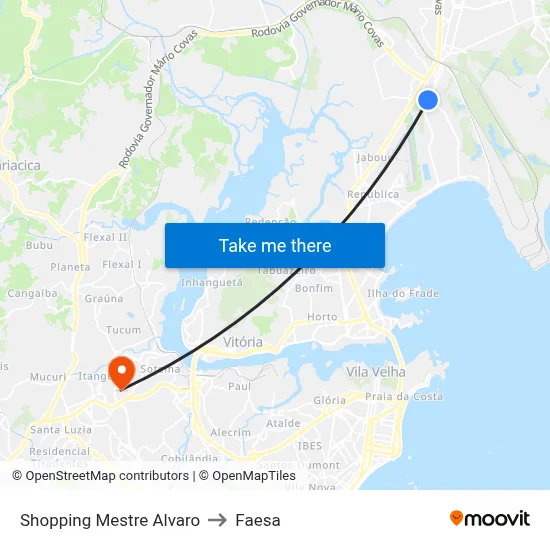 Shopping Mestre Alvaro to Faesa map